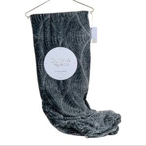 Olivia & Company Gray Plush Throw / Blanket
